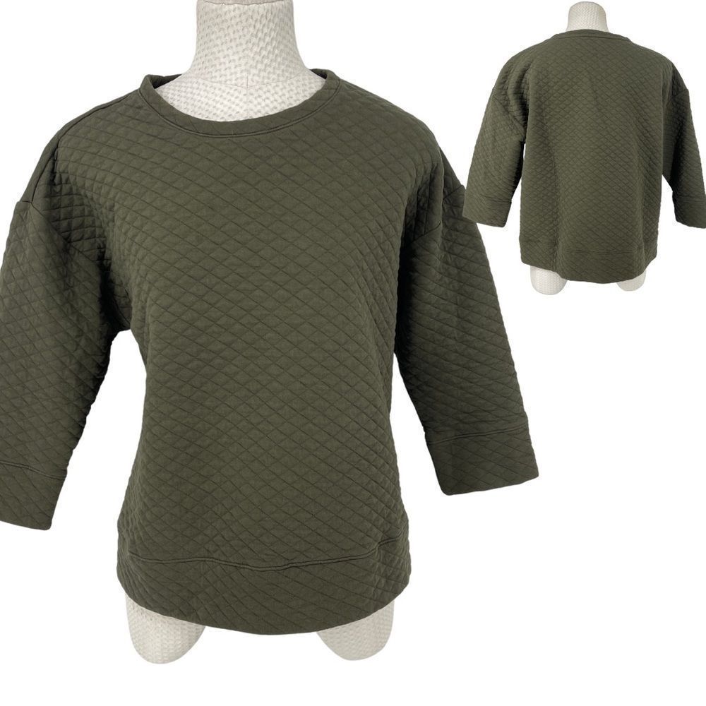 Lands’ End Quilted Crop Sweatshirt